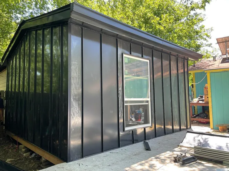 Black standing seam metal wall panels for Metal Roof Installation in Sweet Home